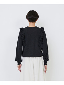 【LOISIR】｜2BUY10%OFF・3BUY20%OFF｜ウール梳毛天竺フリルプルオーバー 詳細画像 チャコールグレー 22