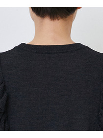 【LOISIR】｜2BUY10%OFF・3BUY20%OFF｜ウール梳毛天竺フリルプルオーバー 詳細画像 チャコールグレー 24