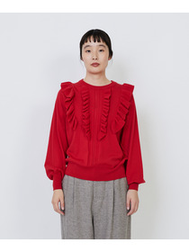 【LOISIR】｜2BUY10%OFF・3BUY20%OFF｜ウール梳毛天竺フリルプルオーバー 詳細画像 チャコールグレー 5