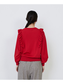 【LOISIR】｜2BUY10%OFF・3BUY20%OFF｜ウール梳毛天竺フリルプルオーバー 詳細画像 チャコールグレー 7