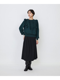 【LOISIR】｜2BUY10%OFF・3BUY20%OFF｜ウール梳毛天竺フリルプルオーバー 詳細画像 チャコールグレー 8