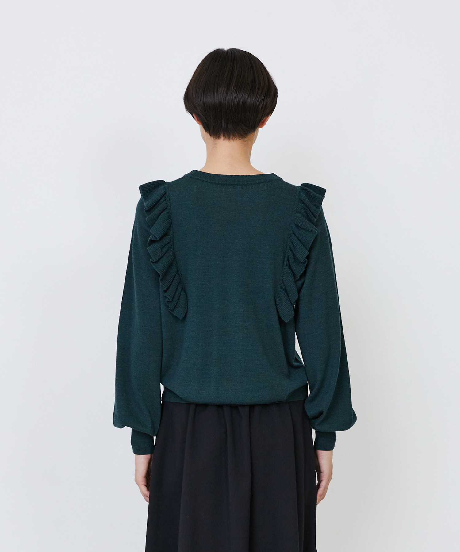 【LOISIR】｜2BUY10%OFF・3BUY20%OFF｜ウール梳毛天竺フリルプルオーバー 詳細画像 チャコールグレー 14