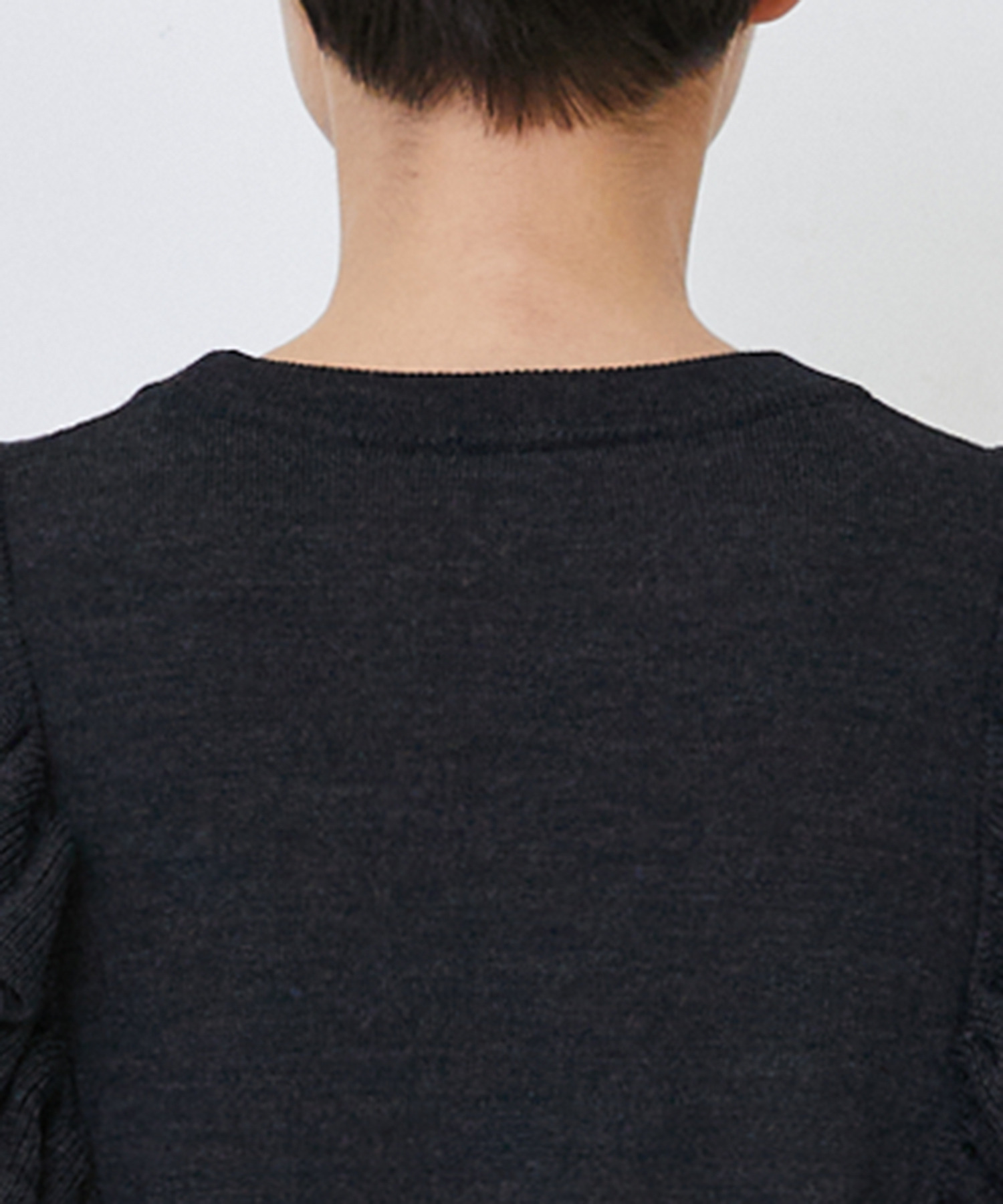 【LOISIR】｜2BUY10%OFF・3BUY20%OFF｜ウール梳毛天竺フリルプルオーバー 詳細画像 チャコールグレー 24