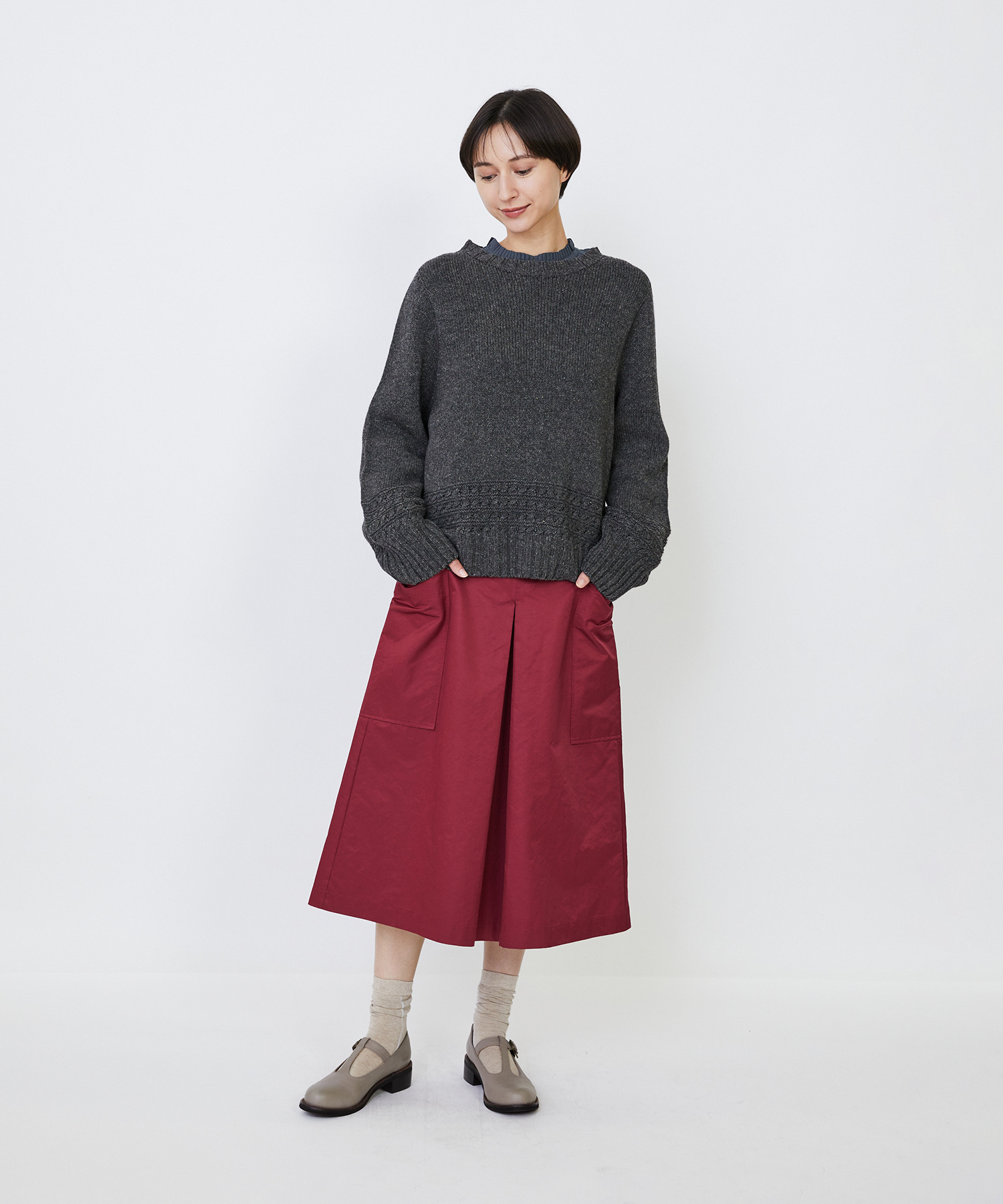 【LOISIR】｜2BUY10%OFF・3BUY20%OFF｜リネンウールホールガーメントプルオーバー 詳細画像 グレー 1