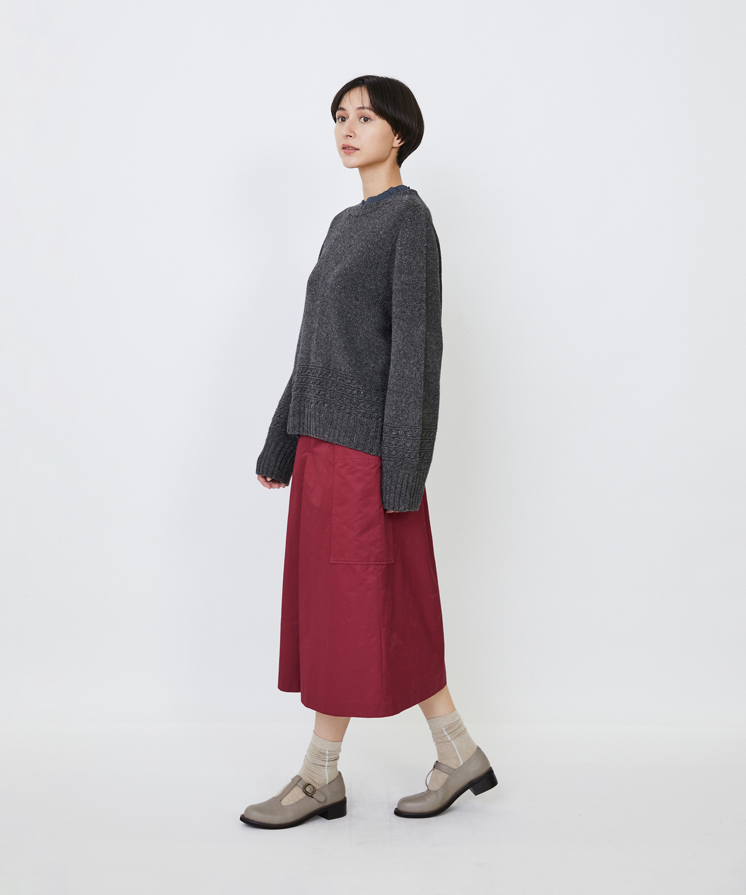 【LOISIR】｜2BUY10%OFF・3BUY20%OFF｜リネンウールホールガーメントプルオーバー 詳細画像 グレー 4