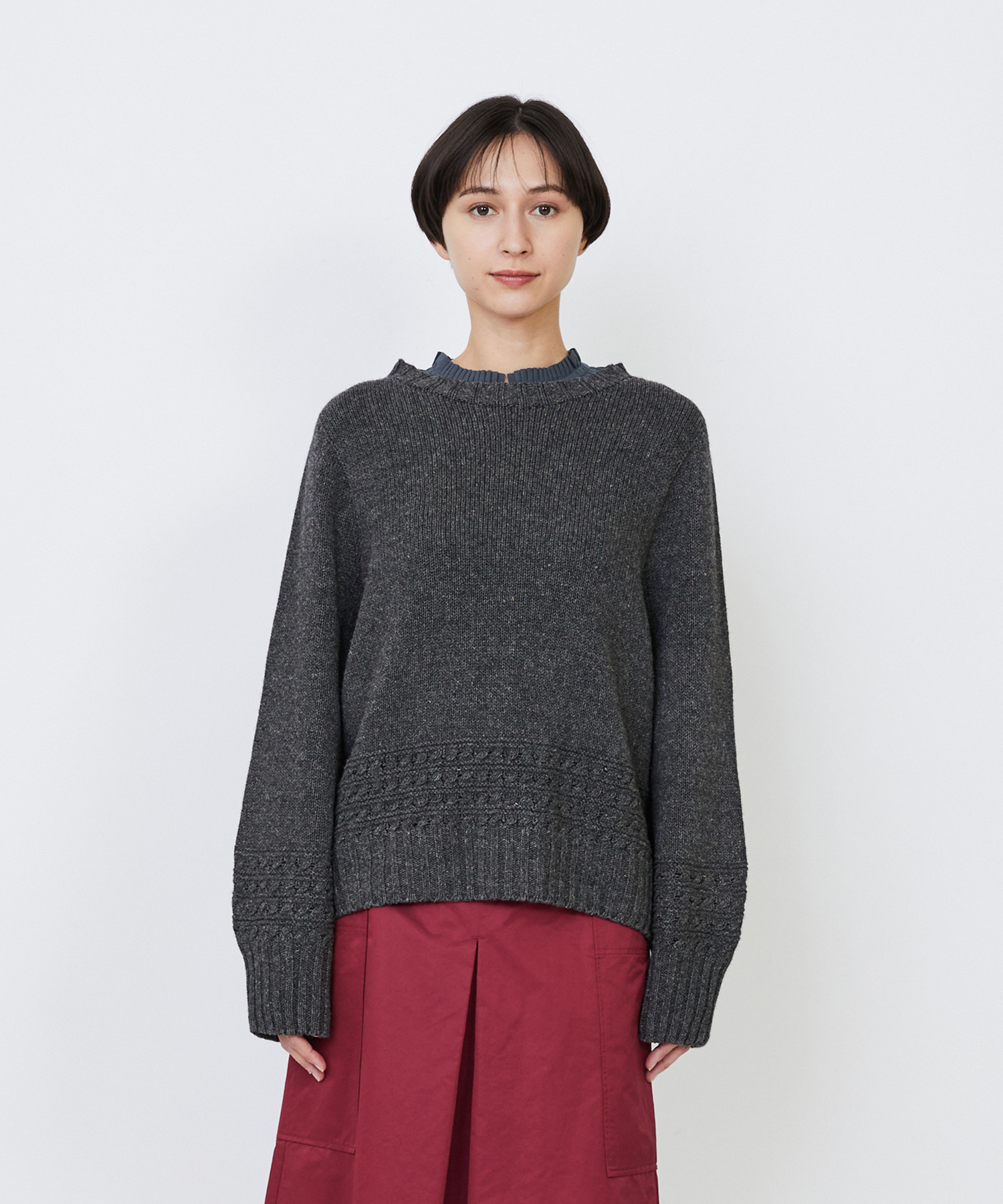 【LOISIR】｜2BUY10%OFF・3BUY20%OFF｜リネンウールホールガーメントプルオーバー 詳細画像 グレー 6