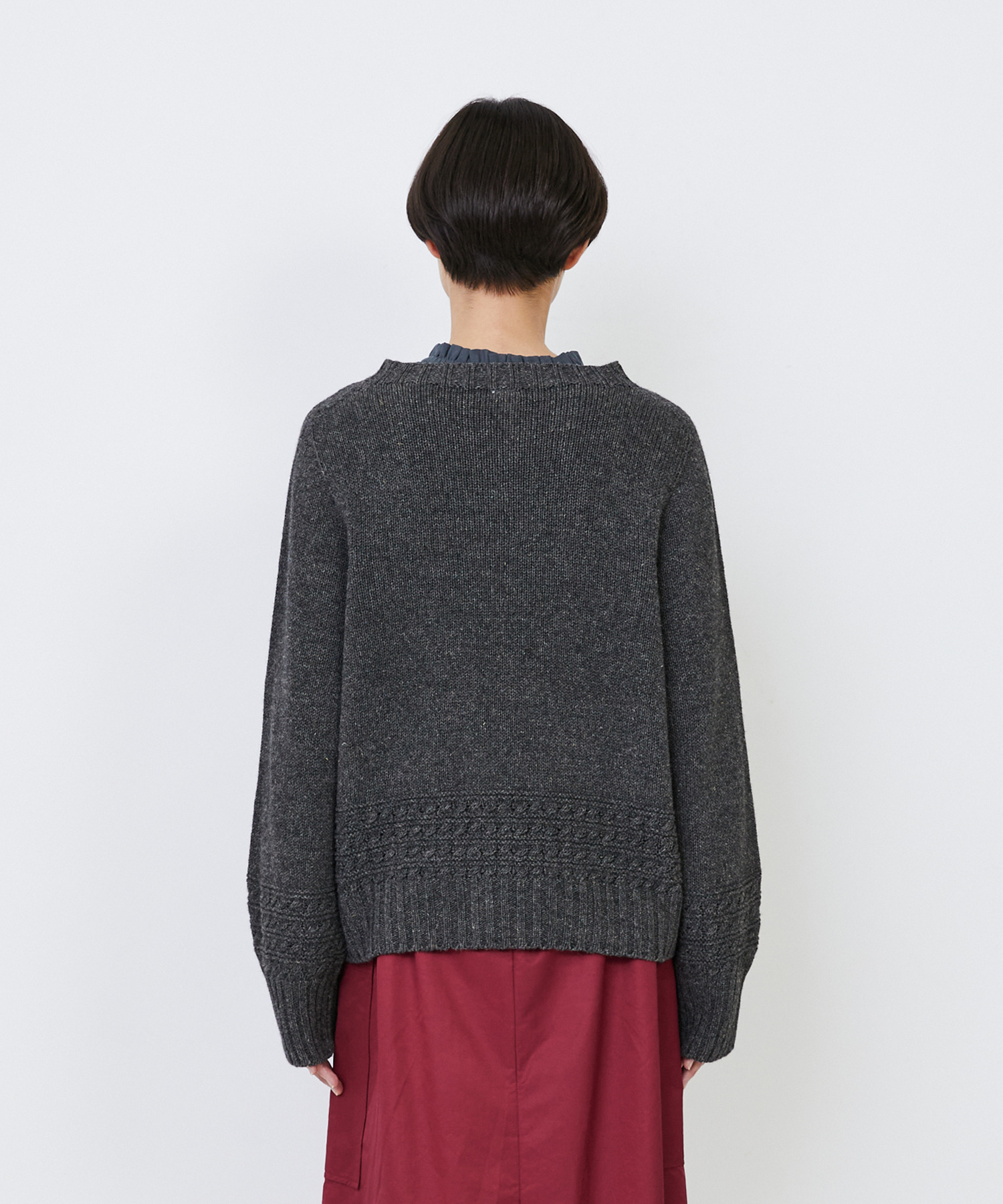 【LOISIR】｜2BUY10%OFF・3BUY20%OFF｜リネンウールホールガーメントプルオーバー 詳細画像 グレー 8