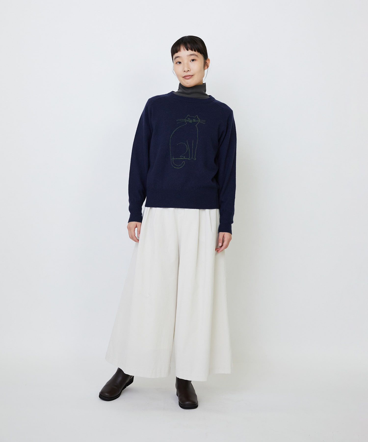 【LOISIR】｜2BUY10%OFF・3BUY20%OFF｜【アーティストコラボ】LOISIR×TORANEKOBONBONインターシャニットプルオーバー 詳細画像 ネイビー 2