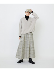 【LOISIR】【11月お気に入り登録ブランド内5位】ホールガーメントカシミヤ混天竺セーラーカラープルオーバー 詳細画像 チャコールグレー 1