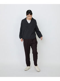 【LOISIR】【11月お気に入り登録ブランド内5位】ホールガーメントカシミヤ混天竺セーラーカラープルオーバー 詳細画像 チャコールグレー 10