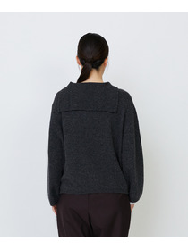 【LOISIR】【11月お気に入り登録ブランド内5位】ホールガーメントカシミヤ混天竺セーラーカラープルオーバー 詳細画像 チャコールグレー 15