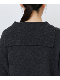 【LOISIR】【11月お気に入り登録ブランド内5位】ホールガーメントカシミヤ混天竺セーラーカラープルオーバー 詳細画像 チャコールグレー 17