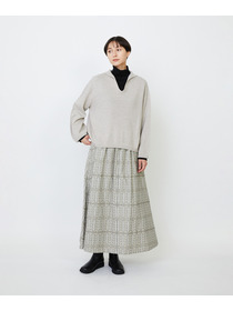 【LOISIR】【11月お気に入り登録ブランド内5位】ホールガーメントカシミヤ混天竺セーラーカラープルオーバー 詳細画像 チャコールグレー 3