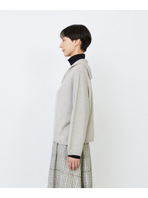 【LOISIR】【11月お気に入り登録ブランド内5位】ホールガーメントカシミヤ混天竺セーラーカラープルオーバー 詳細画像 チャコールグレー 7