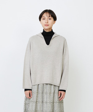 ｜2BUY10%OFF・3BUY20%OFF｜【11月お気に入り登録ブランド内5位】ホールガーメントカシミヤ混天竺セーラーカラープルオーバー【11月お気に入り登録ブランド内5位】ホールガーメントカシミヤ混天竺セーラーカラープルオーバー