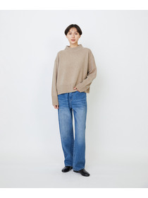 【LOISIR】メリノウール天竺モックネックプルオーバー 詳細画像 ネイビー 2