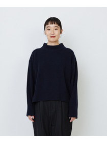 【LOISIR】メリノウール天竺モックネックプルオーバー 詳細画像 ネイビー 22