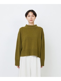 【LOISIR】メリノウール天竺モックネックプルオーバー 詳細画像 ネイビー 29