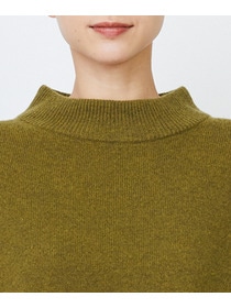 【LOISIR】メリノウール天竺モックネックプルオーバー 詳細画像 ネイビー 32