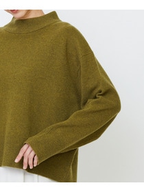 【LOISIR】メリノウール天竺モックネックプルオーバー 詳細画像 ネイビー 34