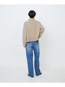 【LOISIR】メリノウール天竺モックネックプルオーバー 詳細画像 ネイビー 4