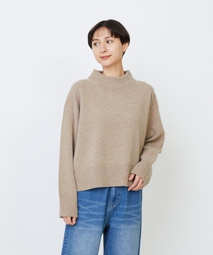 【LOISIR】メリノウール天竺モックネックプルオーバー 詳細画像 ベージュ 1