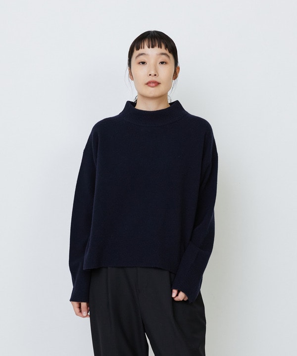 ｜2BUY10%OFF・3BUY20%OFF｜メリノウール天竺モックネックプルオーバーメリノウール天竺モックネックプルオーバー