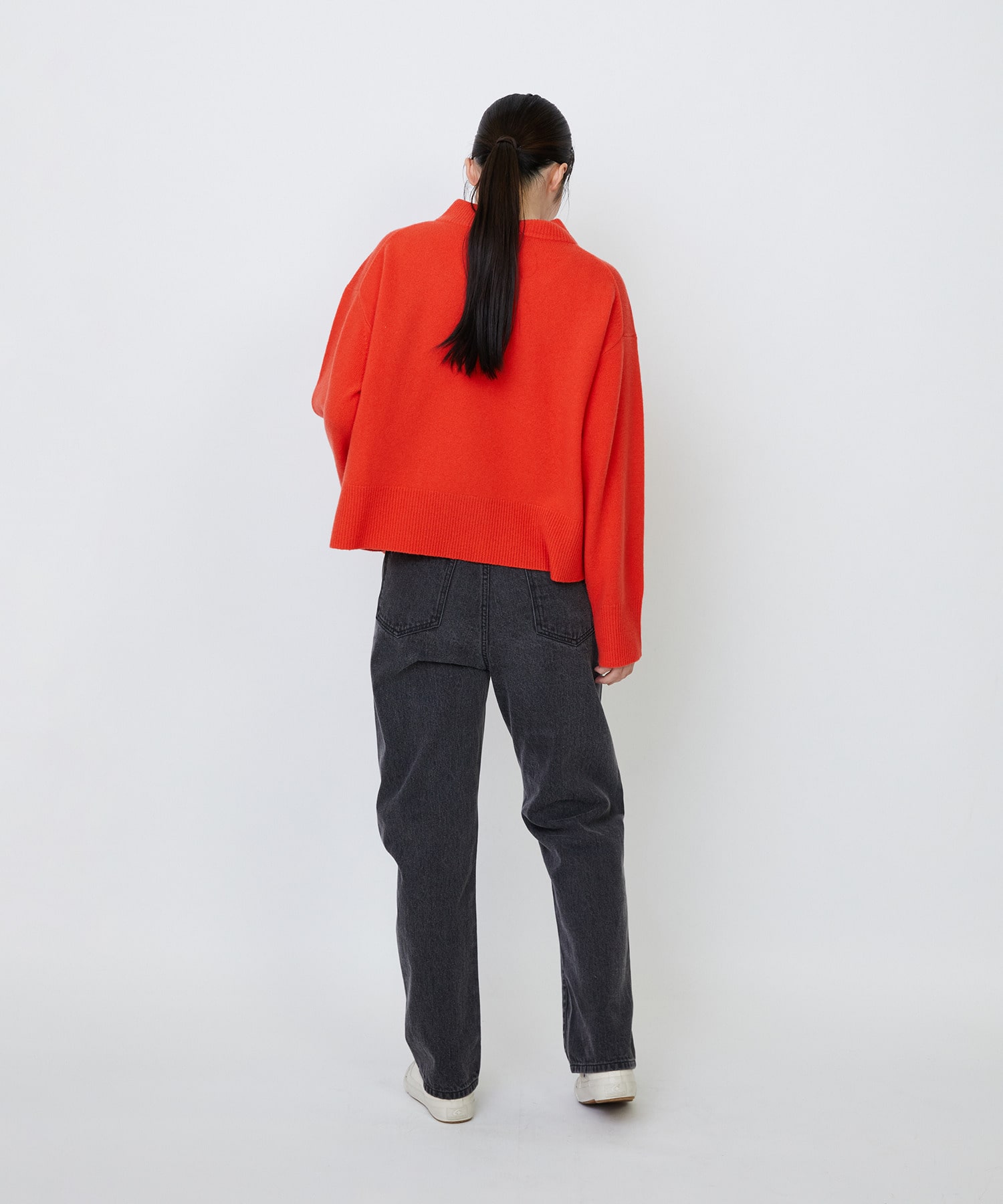 【LOISIR】メリノウール天竺モックネックプルオーバー 詳細画像 ネイビー 12