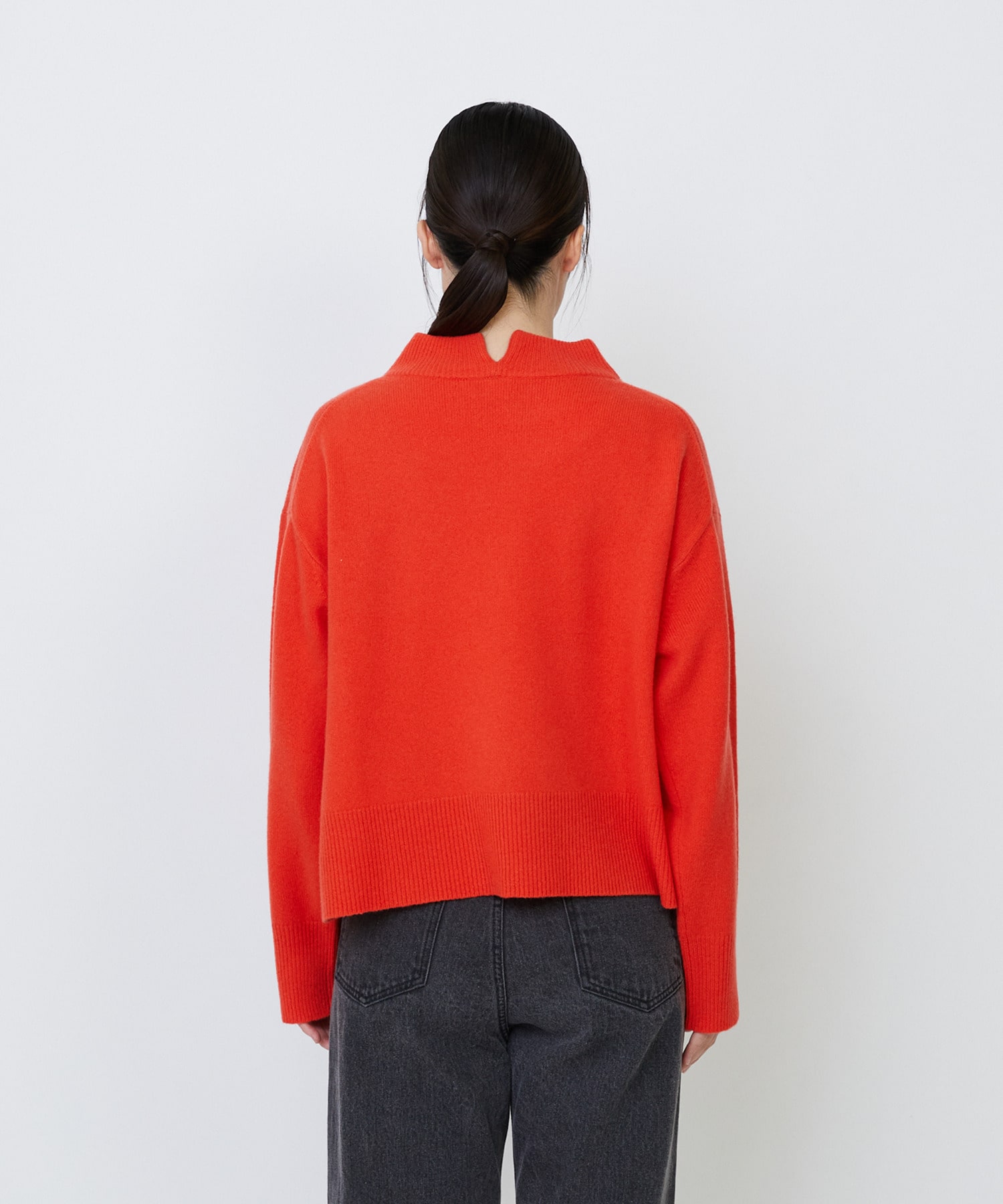 【LOISIR】メリノウール天竺モックネックプルオーバー 詳細画像 ネイビー 15