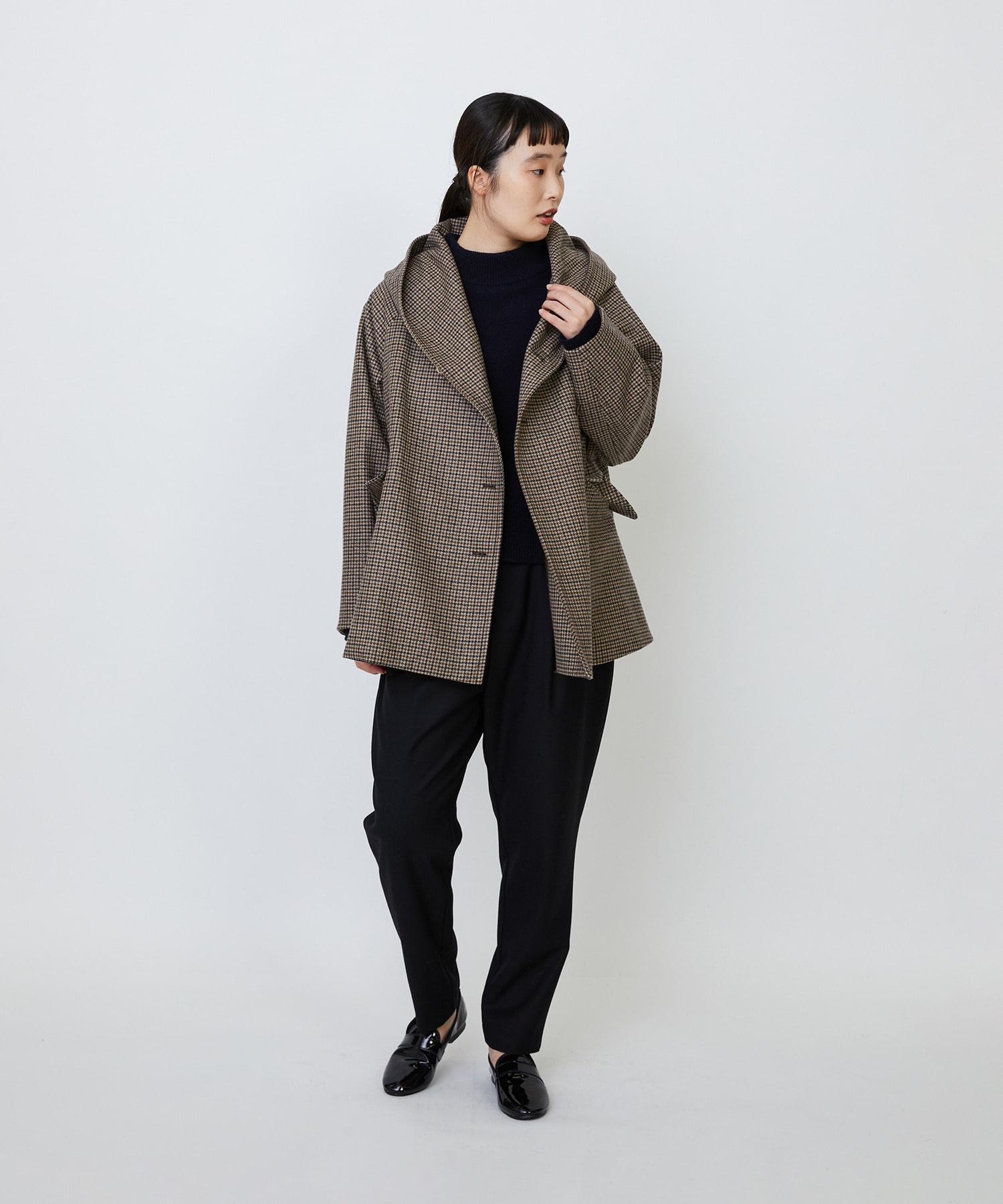 【LOISIR】メリノウール天竺モックネックプルオーバー 詳細画像 ネイビー 16