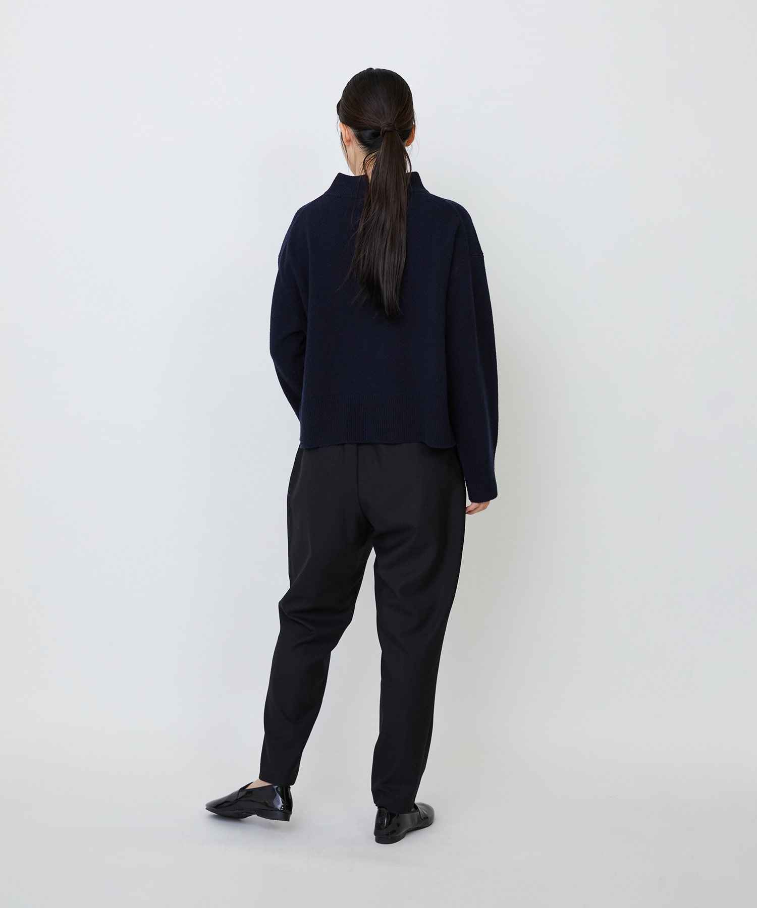 【LOISIR】メリノウール天竺モックネックプルオーバー 詳細画像 ネイビー 21