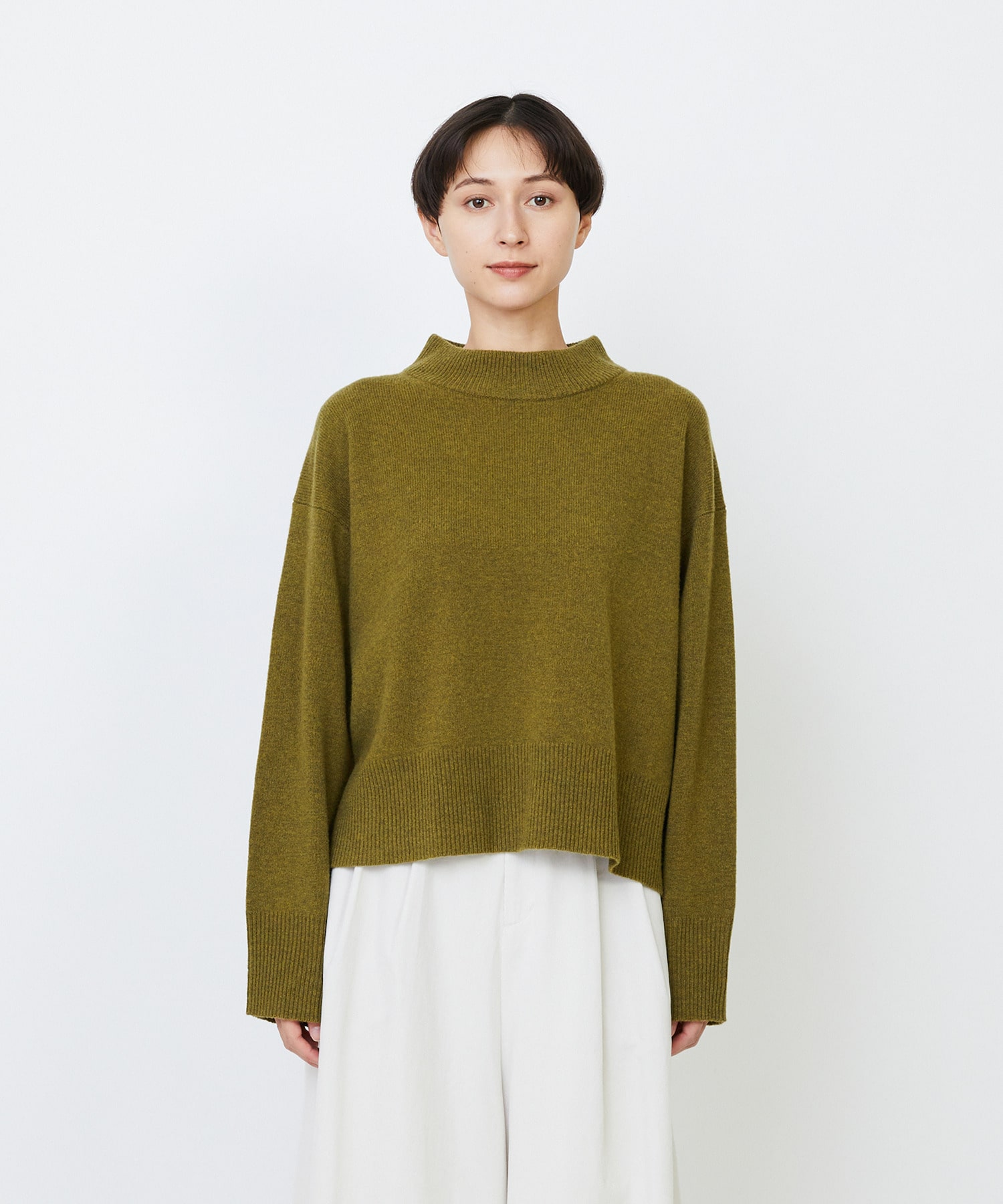 【LOISIR】メリノウール天竺モックネックプルオーバー 詳細画像 ネイビー 29