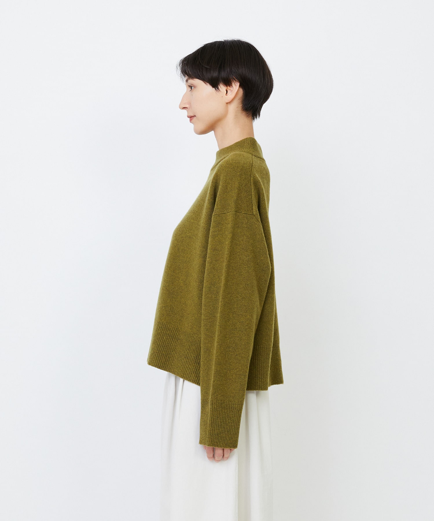 【LOISIR】メリノウール天竺モックネックプルオーバー 詳細画像 ネイビー 30