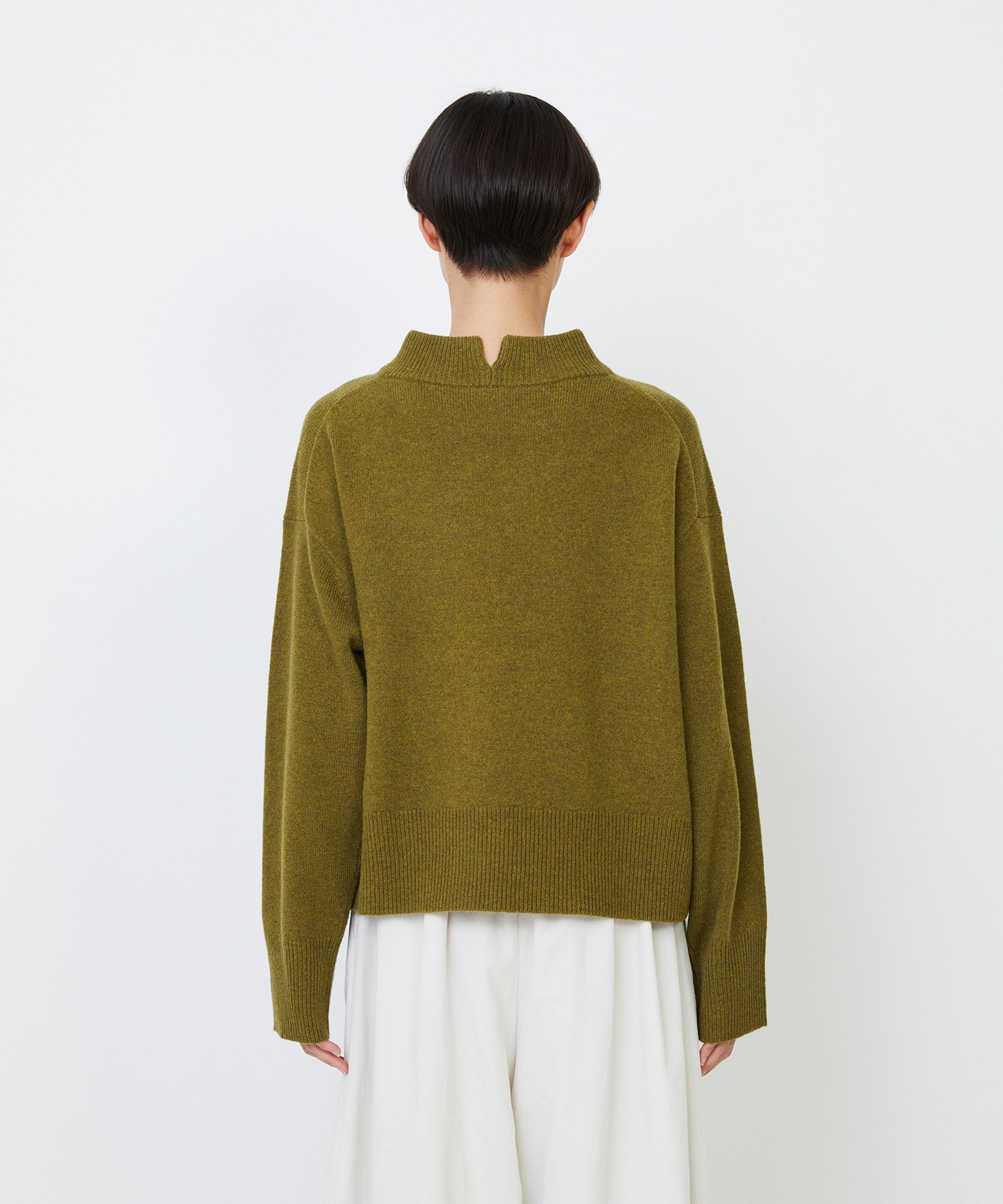 【LOISIR】メリノウール天竺モックネックプルオーバー 詳細画像 ネイビー 31