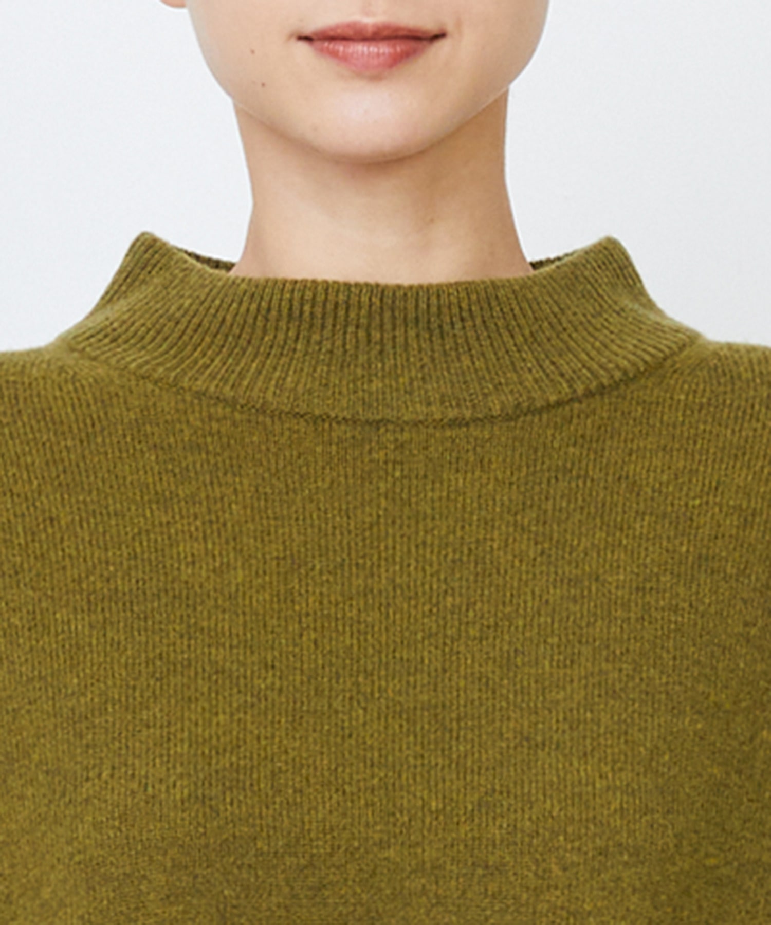 【LOISIR】メリノウール天竺モックネックプルオーバー 詳細画像 ネイビー 32