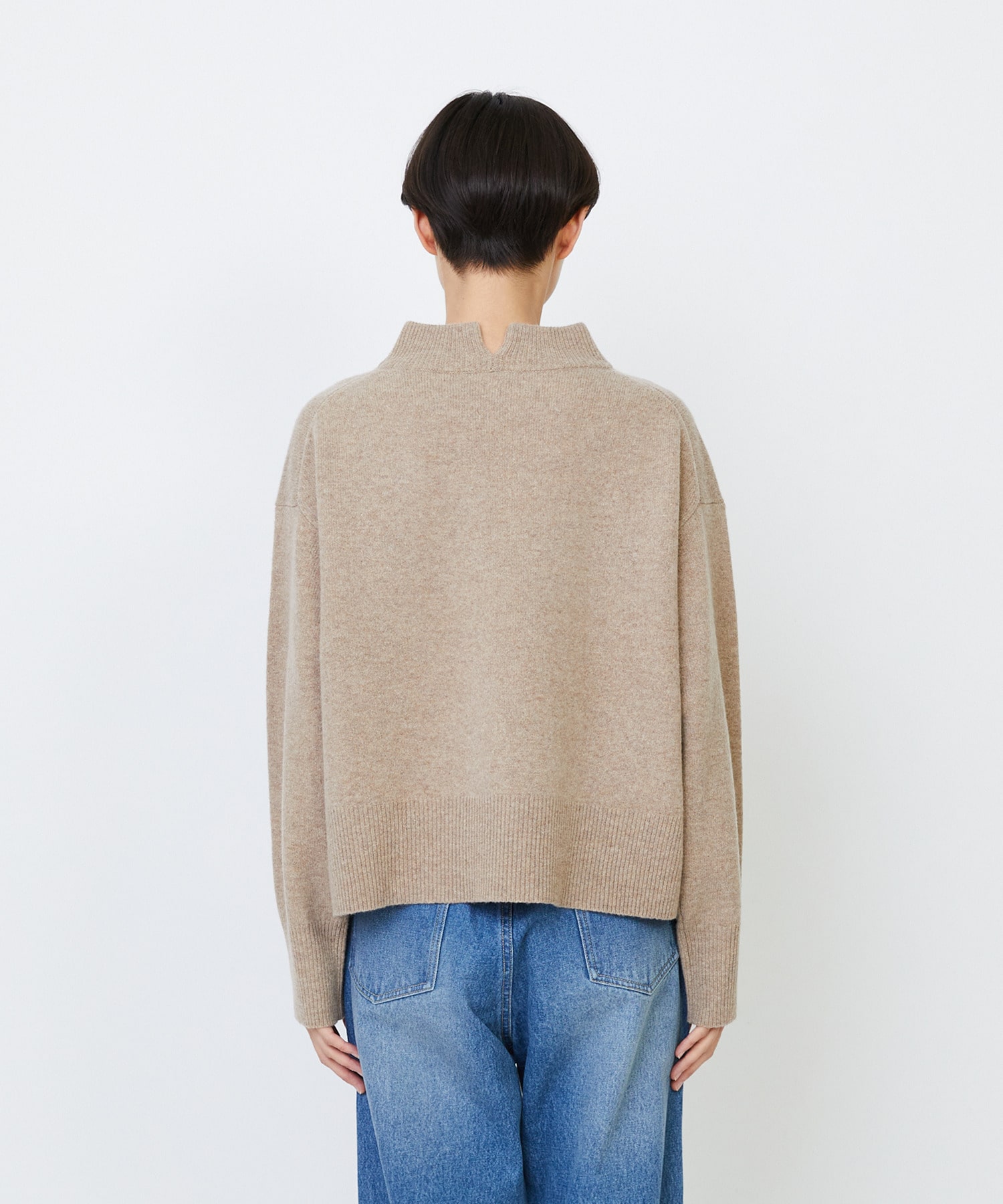 【LOISIR】メリノウール天竺モックネックプルオーバー 詳細画像 ネイビー 7