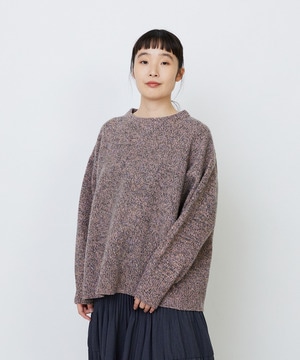 【LOISIR】メリノウール撚り杢天竺プルオーバー 詳細画像 ピンク系その他 1
