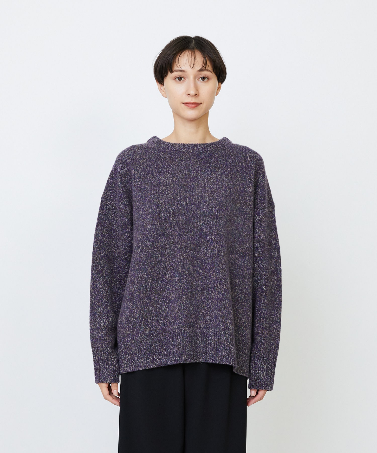 【LOISIR】メリノウール撚り杢天竺プルオーバー 詳細画像 パープル系その他 13
