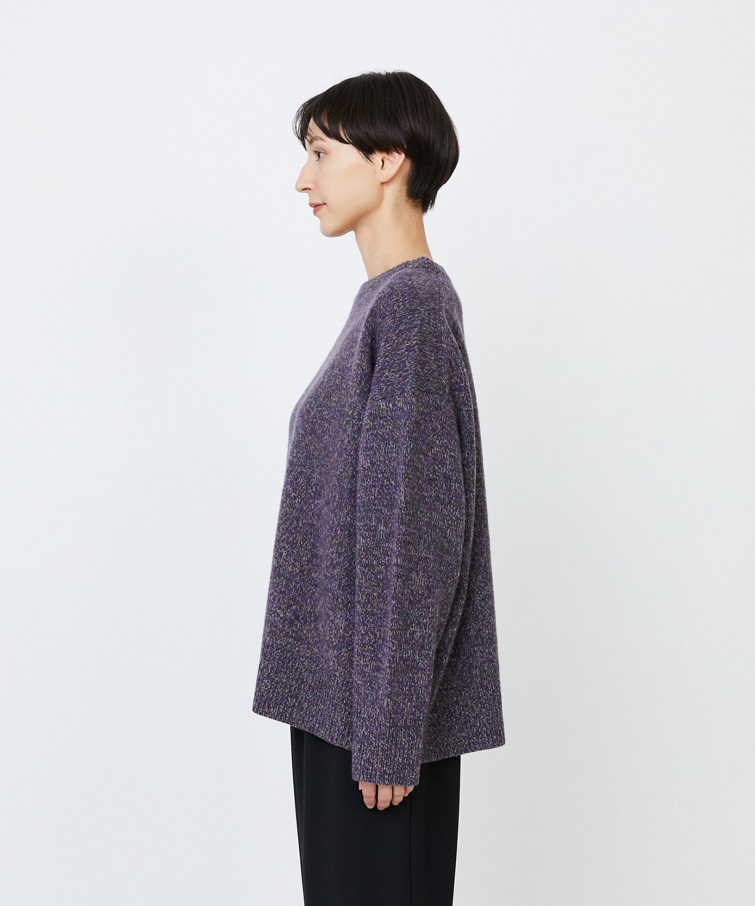 【LOISIR】メリノウール撚り杢天竺プルオーバー 詳細画像 パープル系その他 14
