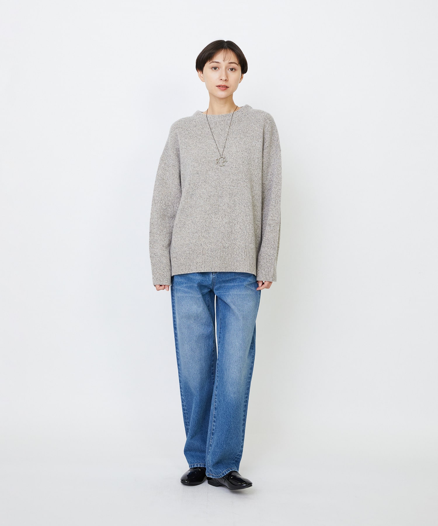 【LOISIR】メリノウール撚り杢天竺プルオーバー 詳細画像 パープル系その他 16