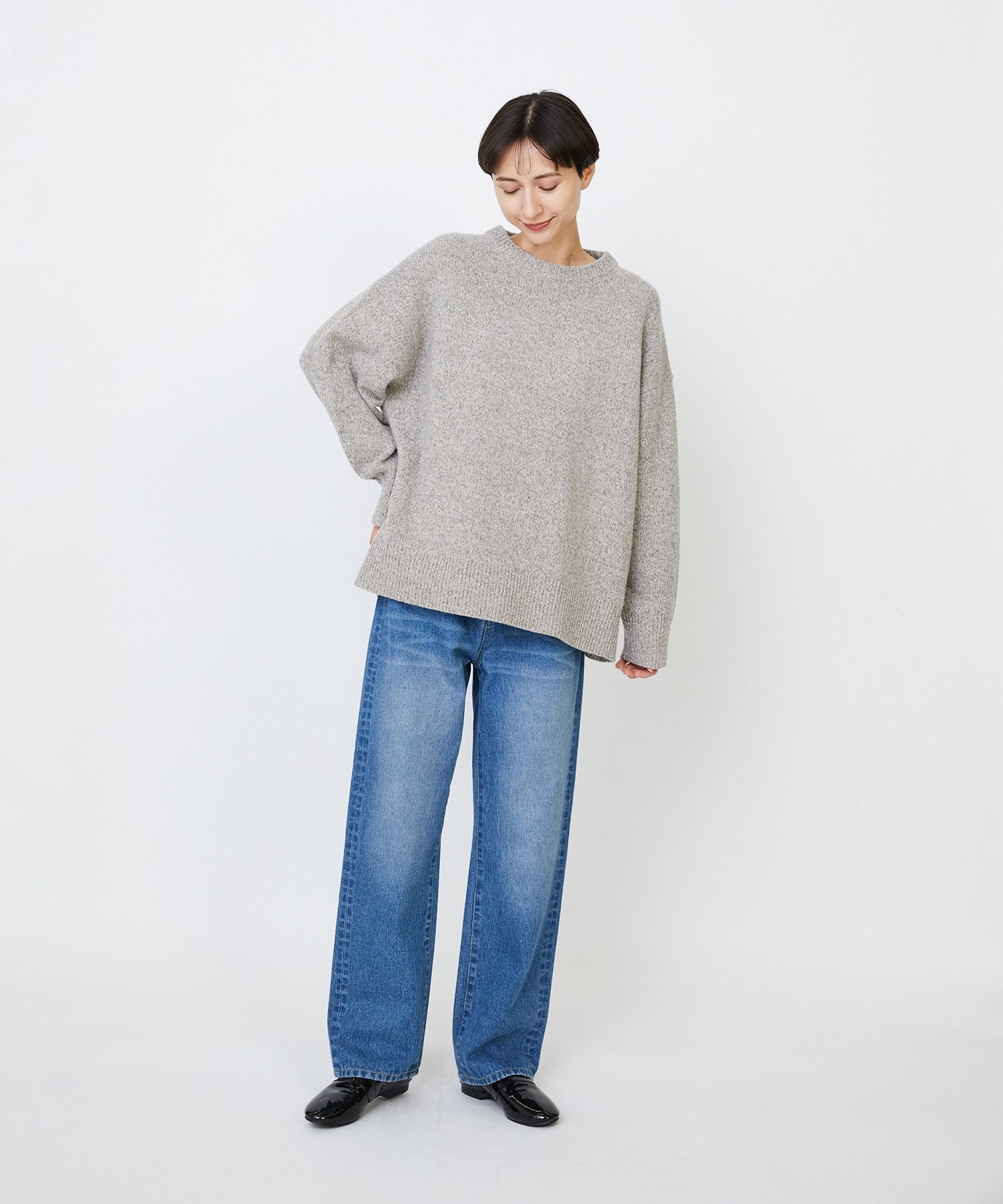 【LOISIR】メリノウール撚り杢天竺プルオーバー 詳細画像 パープル系その他 17