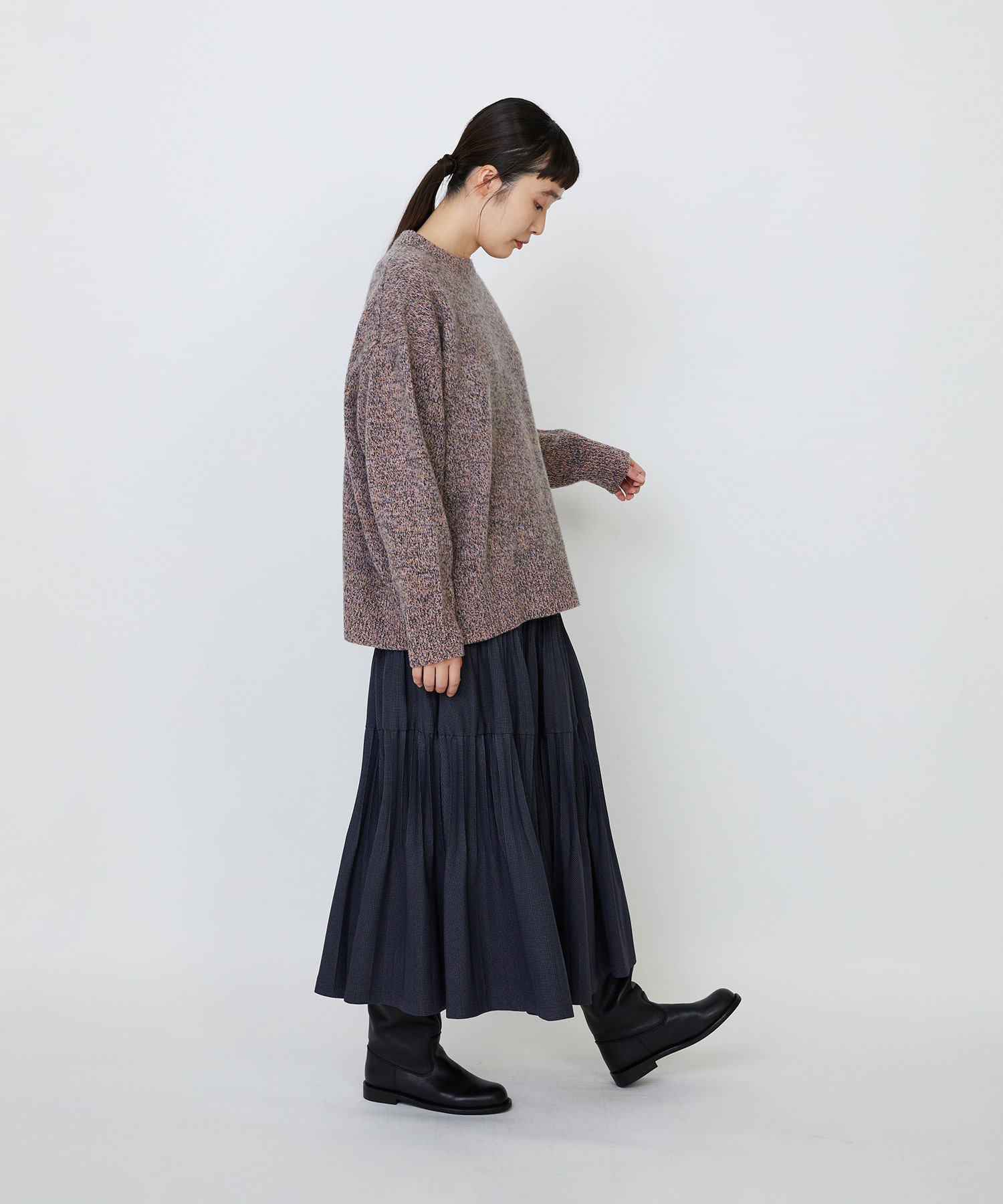 【LOISIR】メリノウール撚り杢天竺プルオーバー 詳細画像 パープル系その他 3