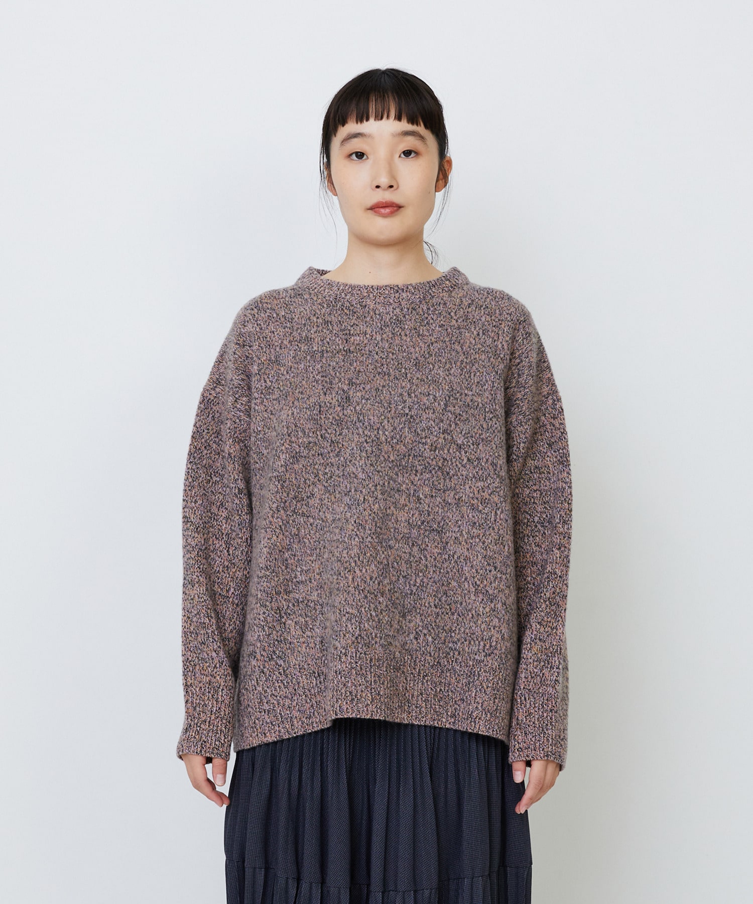 【LOISIR】メリノウール撚り杢天竺プルオーバー 詳細画像 パープル系その他 5