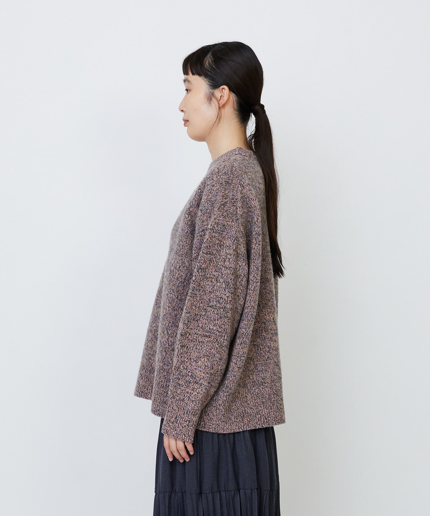 【LOISIR】メリノウール撚り杢天竺プルオーバー 詳細画像 パープル系その他 6