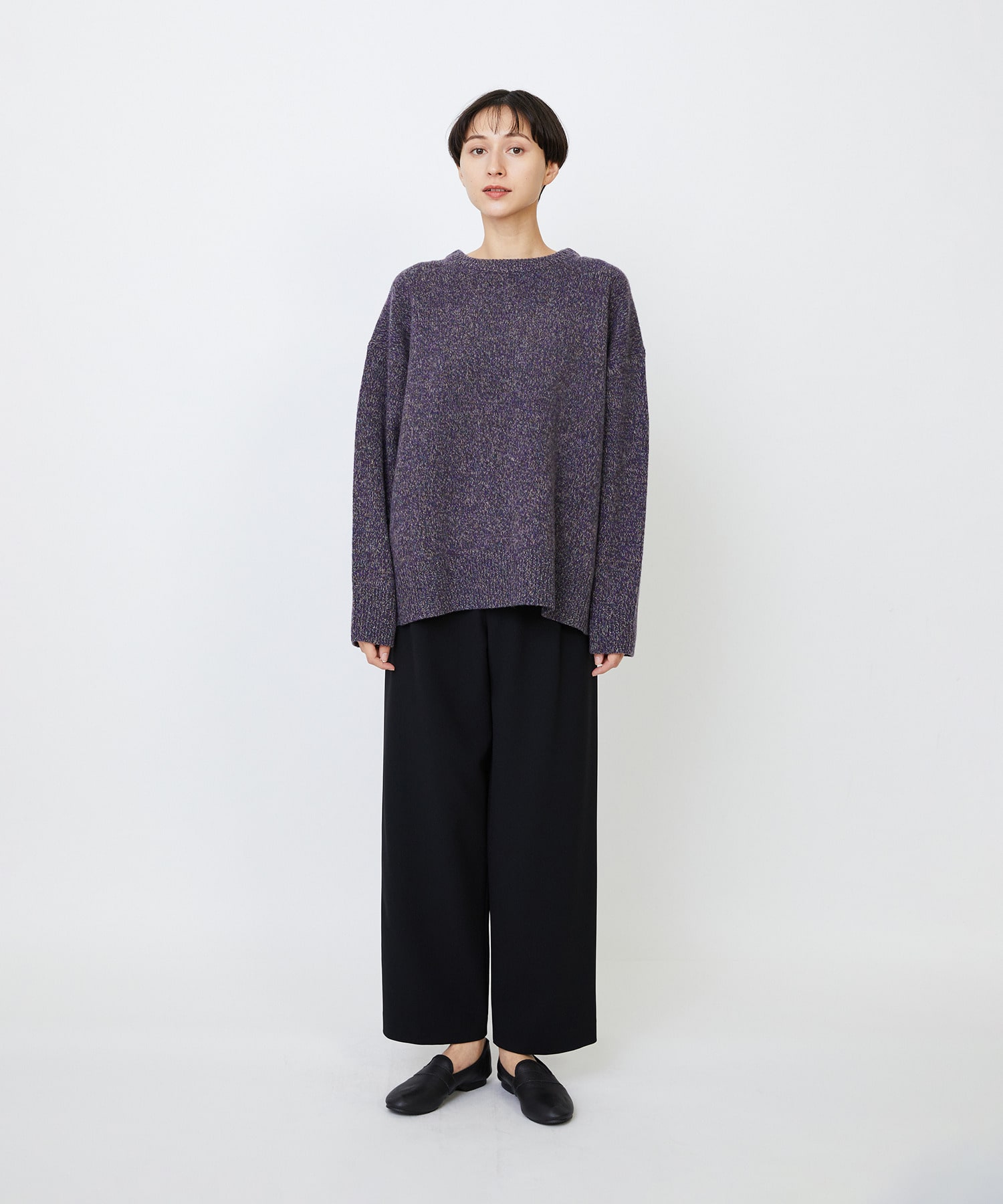 【LOISIR】メリノウール撚り杢天竺プルオーバー 詳細画像 パープル系その他 9
