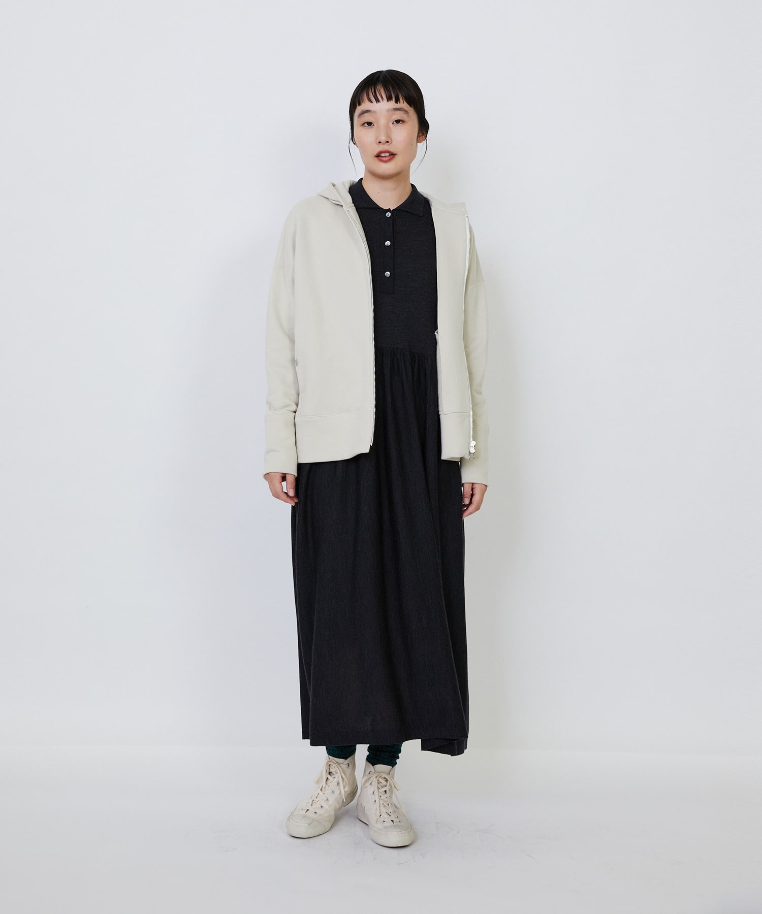 【LOISIR】｜2BUY10%OFF・3BUY20%OFF｜度詰め裏毛ジップフーディ 詳細画像 ブラック 1