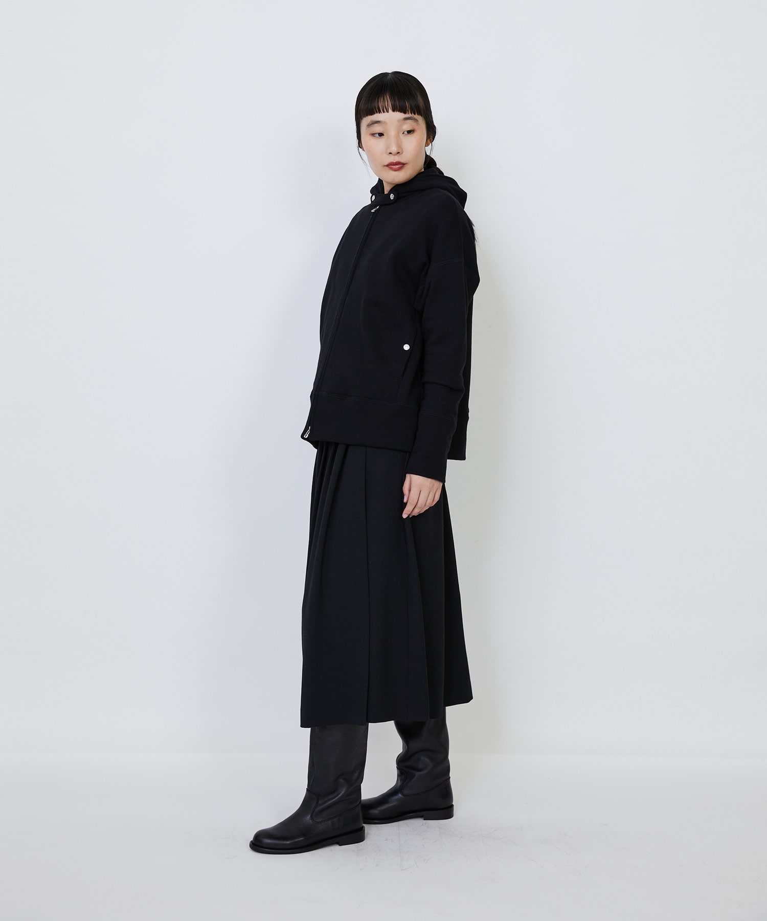 【LOISIR】｜2BUY10%OFF・3BUY20%OFF｜度詰め裏毛ジップフーディ 詳細画像 ブラック 13