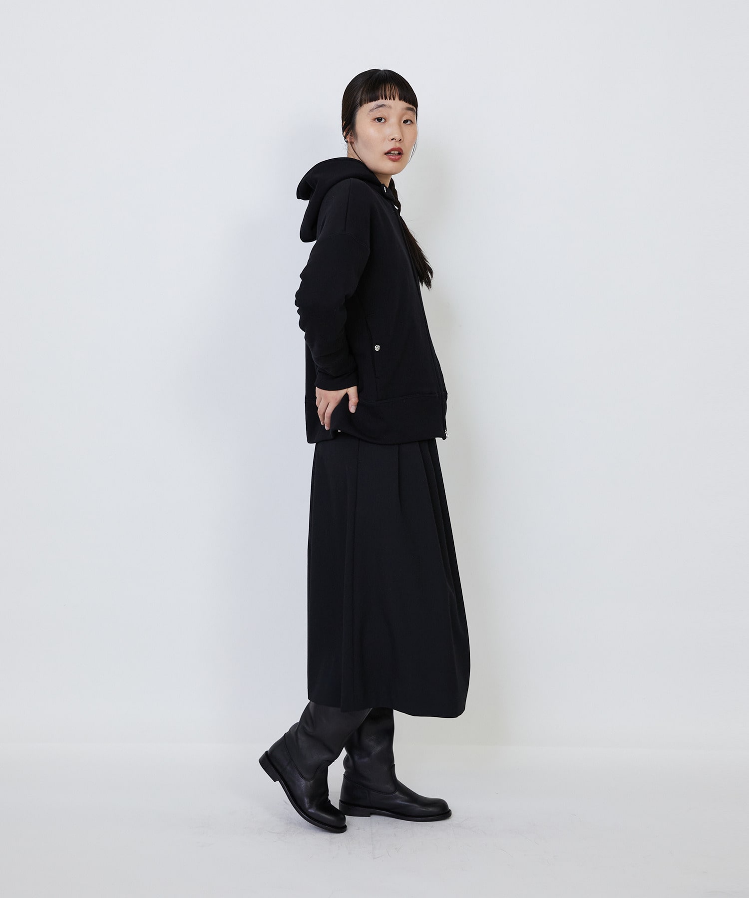 【LOISIR】｜2BUY10%OFF・3BUY20%OFF｜度詰め裏毛ジップフーディ 詳細画像 ブラック 14