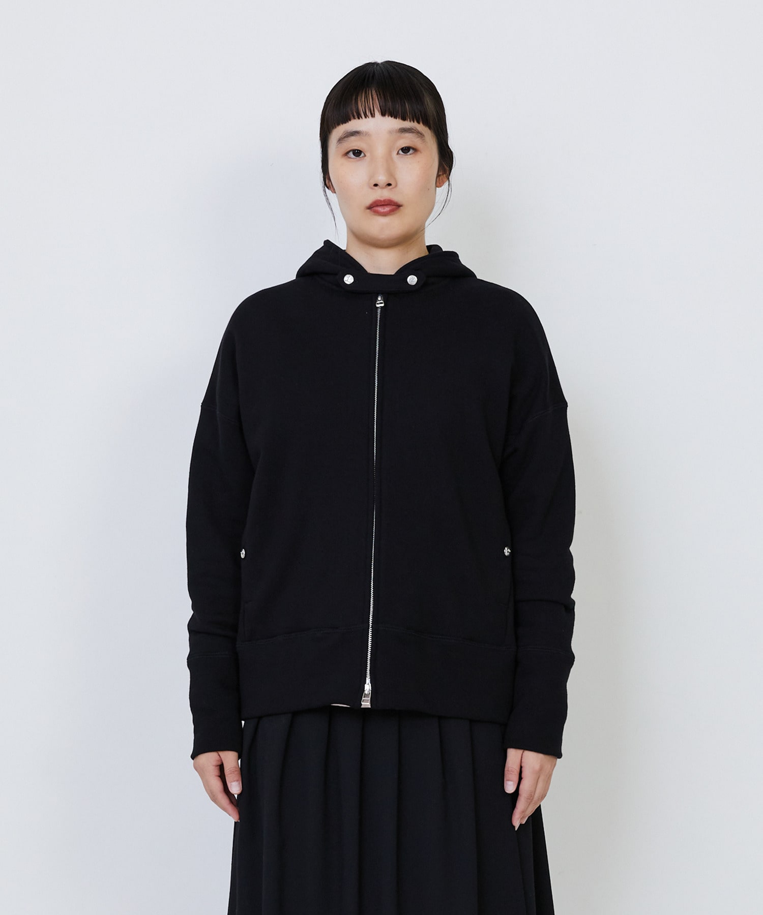 【LOISIR】｜2BUY10%OFF・3BUY20%OFF｜度詰め裏毛ジップフーディ 詳細画像 ブラック 16