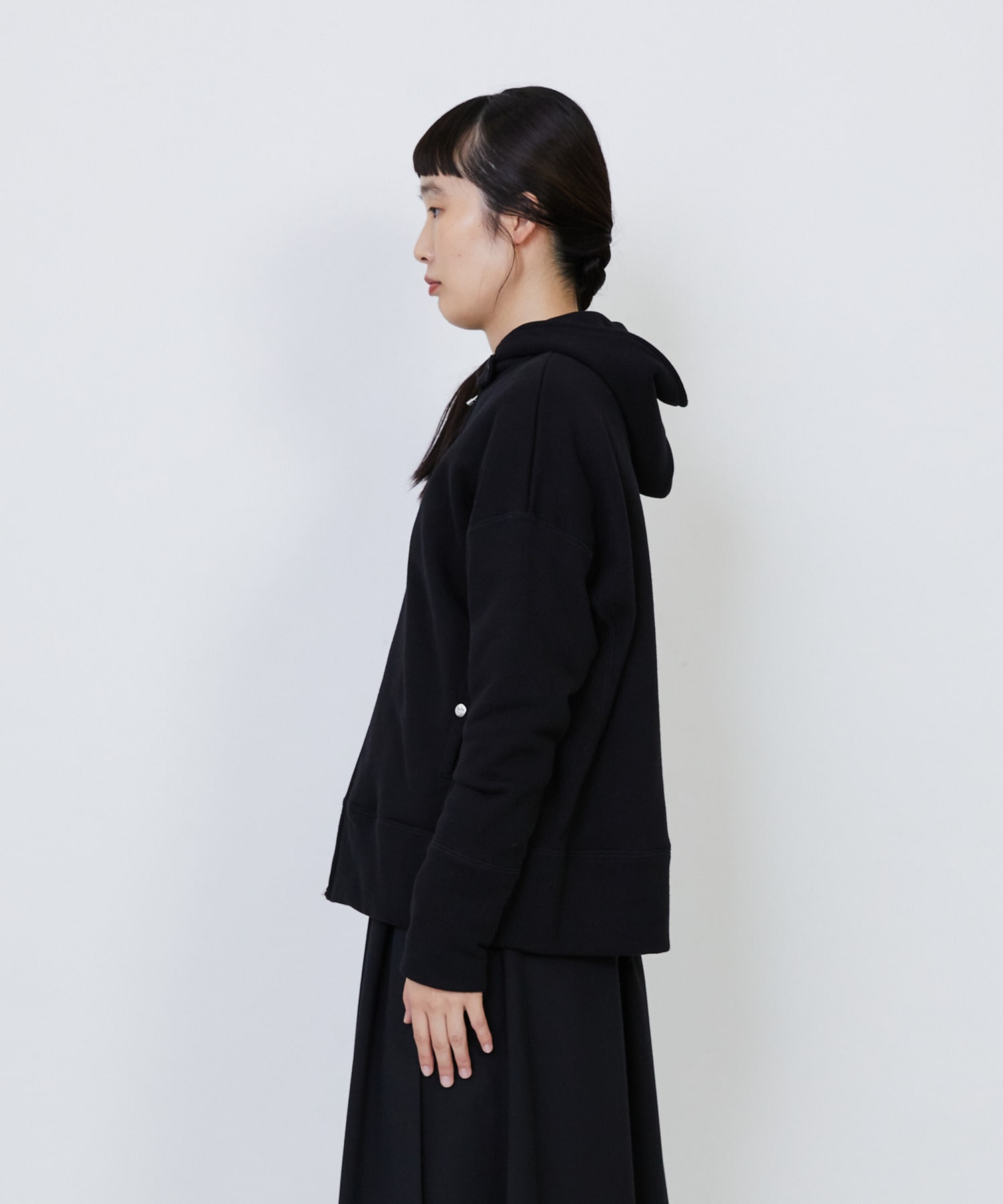 【LOISIR】｜2BUY10%OFF・3BUY20%OFF｜度詰め裏毛ジップフーディ 詳細画像 ブラック 17